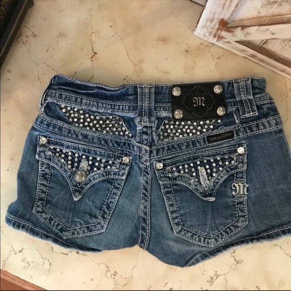 Miss Me Pants - MISS ME SPARKLE JEAN SHORTS